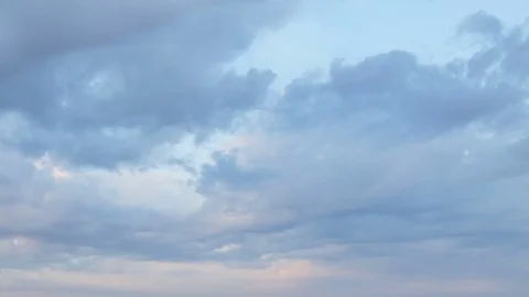 Formation and rapid movement of white clouds of different shapes Stock Footage 85463486