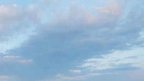 Formation and rapid movement of white clouds of different shapes Stock Footage 85463507