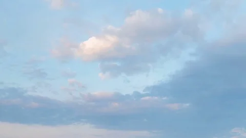 Formation and rapid movement of white clouds of different shapes Stock Footage 85463509