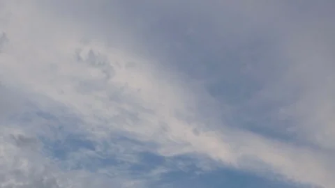 Formation and rapid movement of white clouds of different shapes Stock Footage 85463544