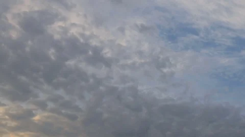 Formation and rapid movement of white clouds of different shapes Stock Footage 85463546