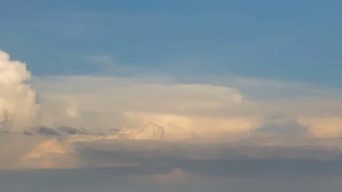 Formation and rapid movement of white clouds of different shapes Stock Footage 85463563