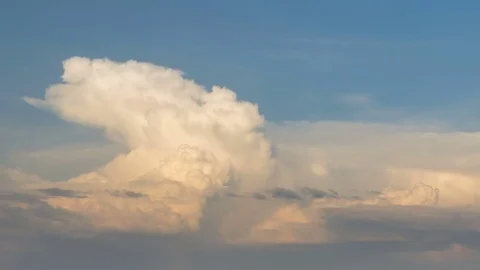 Formation and rapid movement of white clouds of different shapes Stock Footage 85463567
