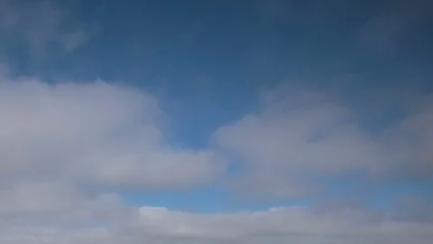 Formation and rapid movement of white clouds of different shapes Stock Footage 85463584
