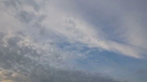 Formation and rapid movement of white clouds of different shapes Stock Footage 85463609