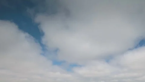 Formation and rapid movement of white clouds of different shapes Stock Footage 85463617