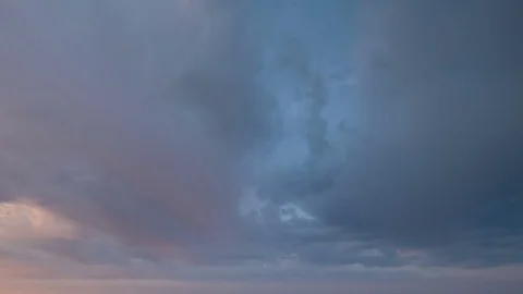 Formation and rapid movement of white clouds of different shapes Stock Footage 85463701