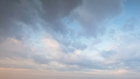 Formation and rapid movement of white clouds of different shapes Stock Footage 85463721