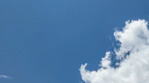 Formation and rapid movement of white clouds in the blue sky in spring Stock Footage 90398170