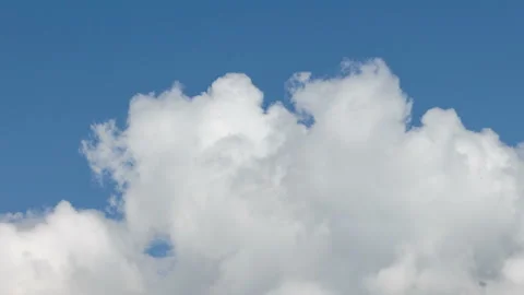 Formation and rapid movement of white clouds in the blue sky in spring Stock Footage 90398225