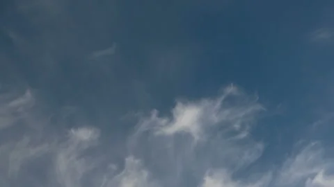 Formation and rapid movement of white clouds in the blue sky in spring Stock Footage 90398633