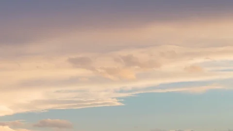 Formation and rapid movement of white clouds of different shapes in the blue sky Stock Footage 103377374