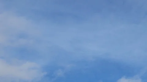 Formation and rapid movement of white clouds of different shapes in the blue sky Stock Footage 103377907