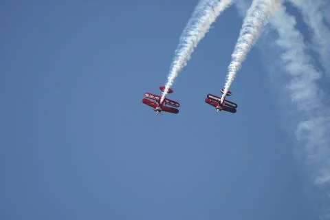 Formation of Biplanes Stock Photos