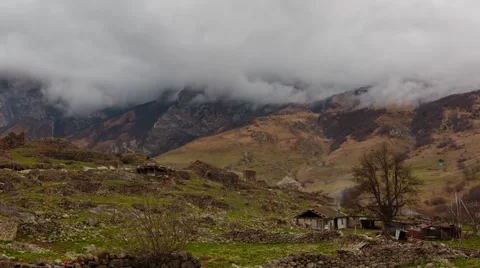 The formation of clouds in the ancient settlement -Dagom Stock Footage 50368653