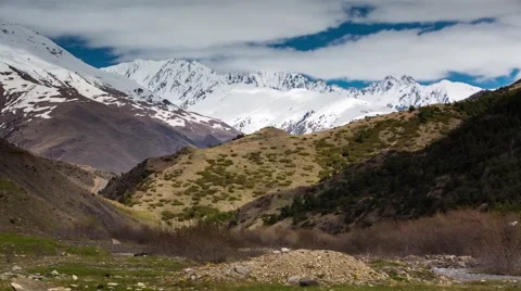 The formation of clouds in the gorge Mamison Stock Footage 50595101