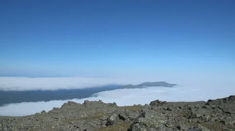 The formation of clouds in the mountains of the Northern Urals. Stock Footage 66599666