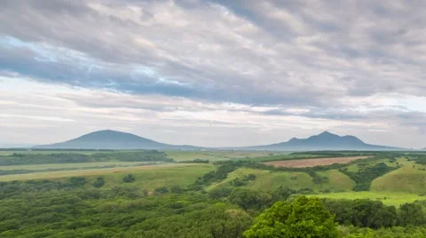 The formation of clouds over the mountains. Stock Footage 52689795
