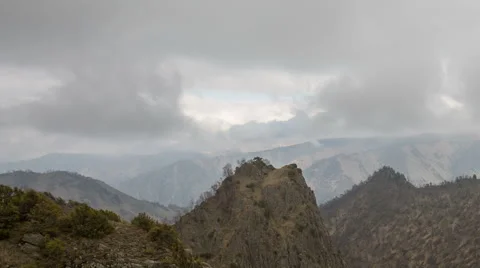 The formation  of clouds up to the slopes of the mountains of Caucasus 스톡 동영상 66020596