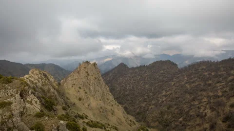 The formation of clouds up to the slopes of the mountains of Caucasus Видео 66024358