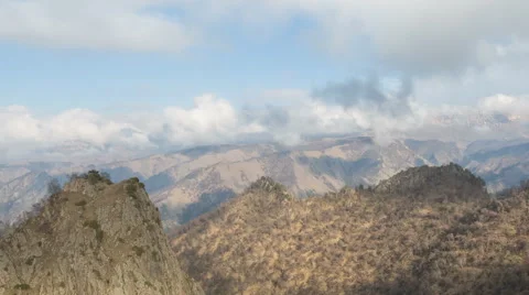 The formation  of clouds up to the slopes of the mountains of Caucasus 動画素材 66024907