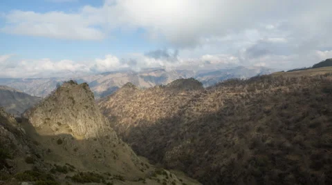The formation of clouds up to the slopes of the mountains of Caucasus 動画素材 66026131