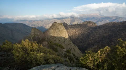 The formation  of clouds up to the slopes of the mountains of Caucasus 스톡 동영상 66026728