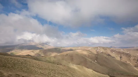 The formation of clouds up to the slopes of the mountains of Caucasus Stock-Footage 66729698
