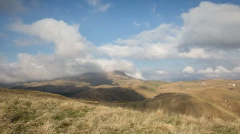 The formation  of clouds up to the slopes of the mountains of Caucasus Video stock 66729920