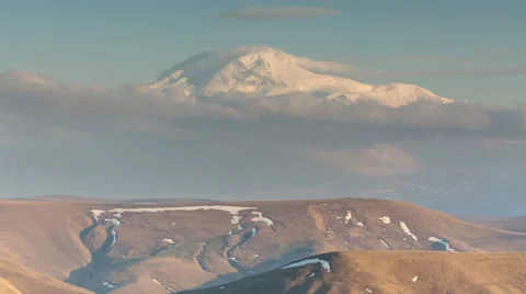 The formation of clouds up to the slopes of the mountains of Caucasus Видео 66747825