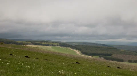 The formation  of clouds up to the slopes of the mountains of Caucasus Video stock 66749066