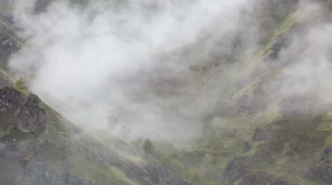 The formation of clouds up to the slopes of the mountains of Caucasus Stock-Footage 66762097