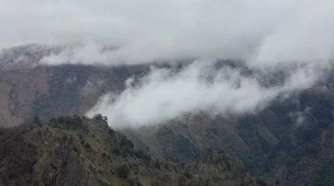 The formation  of clouds up to the slopes of the mountains of Caucasus 動画素材 66764944