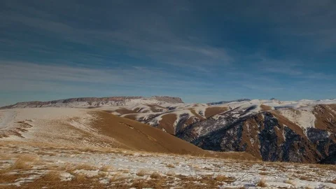 Formation of clouds in the winter in the Caucasus Mountains above the Elbrus Stock Footage 74066887