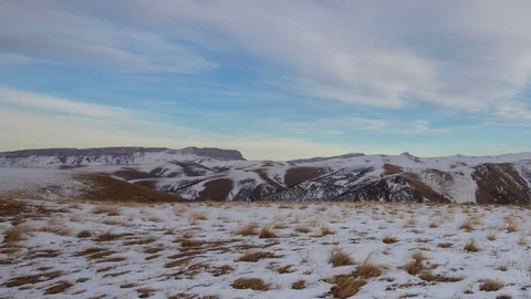 Formation of clouds in the winter in the Caucasus Mountains above the Elbrus Stock Footage 74067742