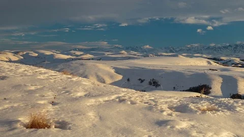 Formation of clouds in the winter in the Caucasus Mountains above the Elbrus Stock Footage 74074812