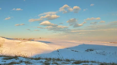 Formation of clouds in the winter in the Caucasus Mountains above the Elbrus Stock Footage 74105695