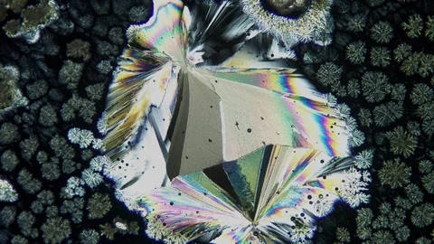 The formation of crystals under Microscope timelapse 動画素材 88672494