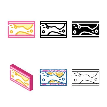 Formation designs of cholesterol plaques in artery color icon vector Stock Illustration
