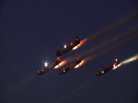 Formation flying at dusk Stock Footage 22982341