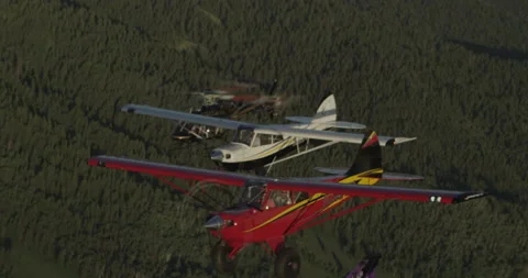 Formation Flying Micro Jet w After Burner, Huskies, Helicopter Bundle 2 - 40 Stock Footage 221227051