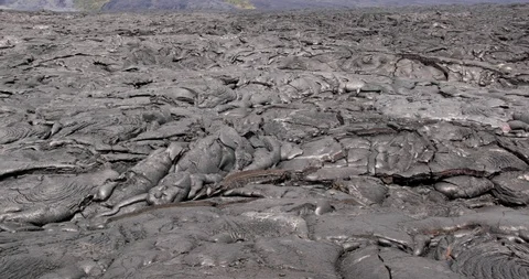 Formation of hard lava crust after the volcanic eruption Stock Footage 93605474