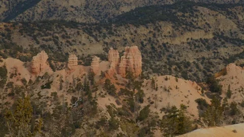A formation of hoodoos in Bryce NP Stock Footage 268052544