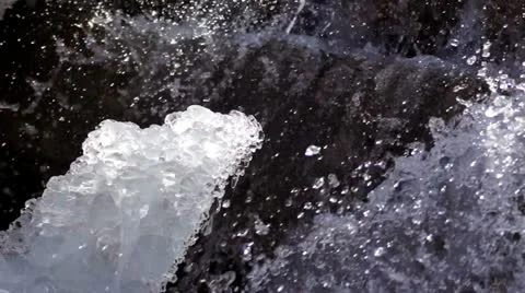 Formation of ice on a river Stock Footage