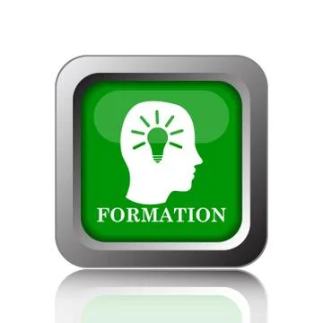 Formation icon. Internet button on black background.. Stock Illustration