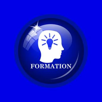 Formation icon. Internet button on blue background. . Stock Illustration