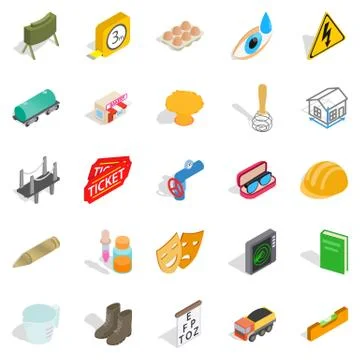 Formation icons set, isometric style Stock Illustration