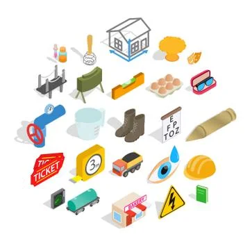 Formation icons set, isometric style Stock Illustration