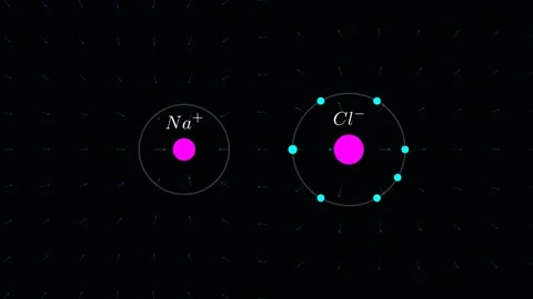 The formation of an Ionic Bond of Sodium Chloride Stock Footage 335733204