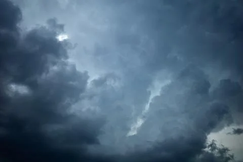 The formation of rain clouds in the lead sky Stock Photos
